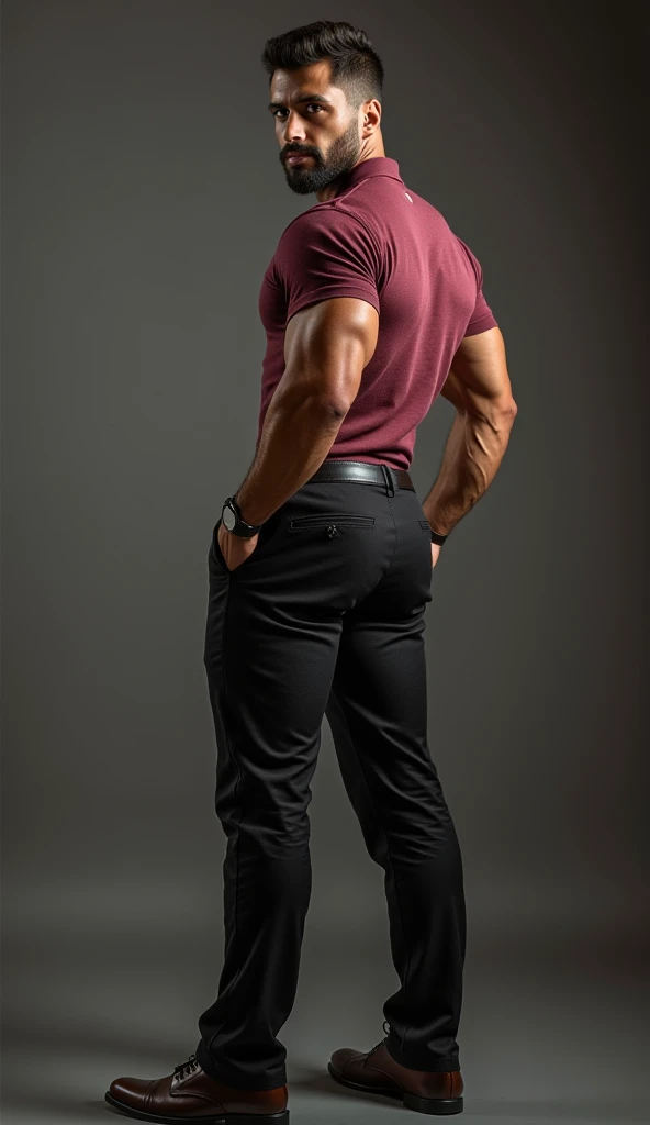 Muscular man showing his ass to be fucked on a chair