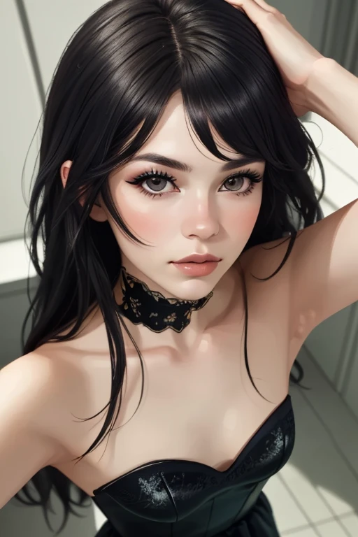 A closeup of a woman in a black top and a black bra, estilo de arte de charlie bowater, Estilo Charlie Bowater, retrato de vampiro, arte do personagem charlie bowater, Alena Aenami e Artgerm, Neoartcore e Charlie Bowater, Charlie Bowater cores ricas e profundas, lazy art style, Artgerm e Tom Bagshawum close de uma mulher com longos cabelos pretos e um colar, amoranto, Bela Delfina, mais conhecido como amoranto, Kailee Mandel, cabelo preto e olhos grandes, profile picture with headshot, jovem linda amoranto, pale and glowing skin, retrato de alta qualidade, com cabelos longos e olhos penetrantes, skin pale as ivory, Sydney Hanson mode white skin tone close-up portrait cartoon style GTA style digital illustration of a woman in a black dress and black hair, linda rainha vampira, linda rainha feminina vampira, gothic maiden, very beautiful gothic top model, beautiful vampira feminina, goth girl, goth girl, gothic maiden of the dark, Gothic style, gothic woman, gothic clothes, gothic outfit, moda vampiro, vampira feminina, wearing a gothic dress Close up of a woman with long hair and a sweater, cabelo castanho encaracolado, linda modelo, retrato de alta qualidade, medium portrait soft light, parece a jovem liv tyler, retrato colorido, linda mulher, cabelo loiro cacheado | d & d, beautiful portrait lighting, uma linda jovem, modelo muito lindo, Retrato de 50mm, medium to long brown curly hair, close-up of a person wearing tie and sweater;, Hermione Granger, inspirado em Hermione Hammond, hermione, Emma Watson as Hermione Granger, Ema!! watson!!, Emma Watson as harry potter, Emma Watson as driada, Emma Watson, portrait photo of Emma Watson, photo of Emma Watson, movie still of Emma Watson, with the face of Emma Watsona cartoon of a woman in a bikini and panties, CO Commission, commission for high resolution, realistic bikini, garota anime sedutora, nico robin, artgerm extremamente detalhado, fofosexyrobutts, Kate Bi