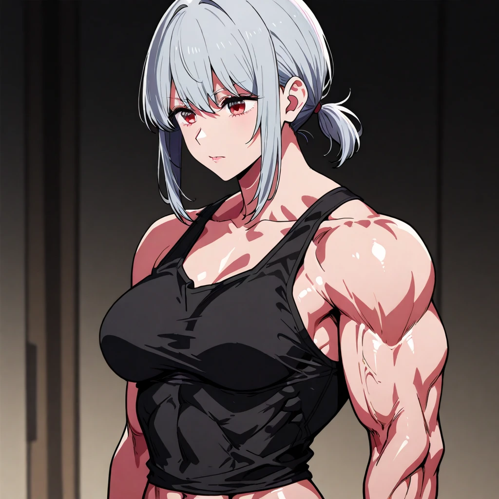 （（（masterpiece、Highest image quality、highest quality、highly detailed unity 8ｋwallpaper）））、（（Illustration of one girl））、（（（beautiful girl、Brave）））、（（white hair、very short hair、light blue eyes））、（stocky build, thickset physique, muscular legs, broad shoulders, solid chest）、Longsword