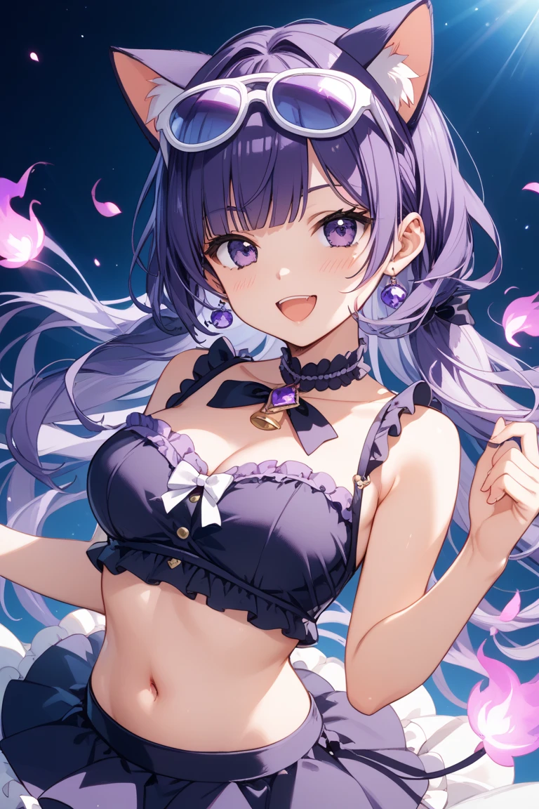 Alafi in purple and white clothes and sunglasses, Anime girl cosplay, Anime cosplay, seductive anime girls, Keqing from Genshin Impact, Ayaka cosplay, cosplay, Ayaka Genshin impact, zhongli from genshin impact, sakimichan, elegant glamourous cosplay, trending at cgstation, Gorgeous Role Play, ayaka game genshin impact,One eye is closed