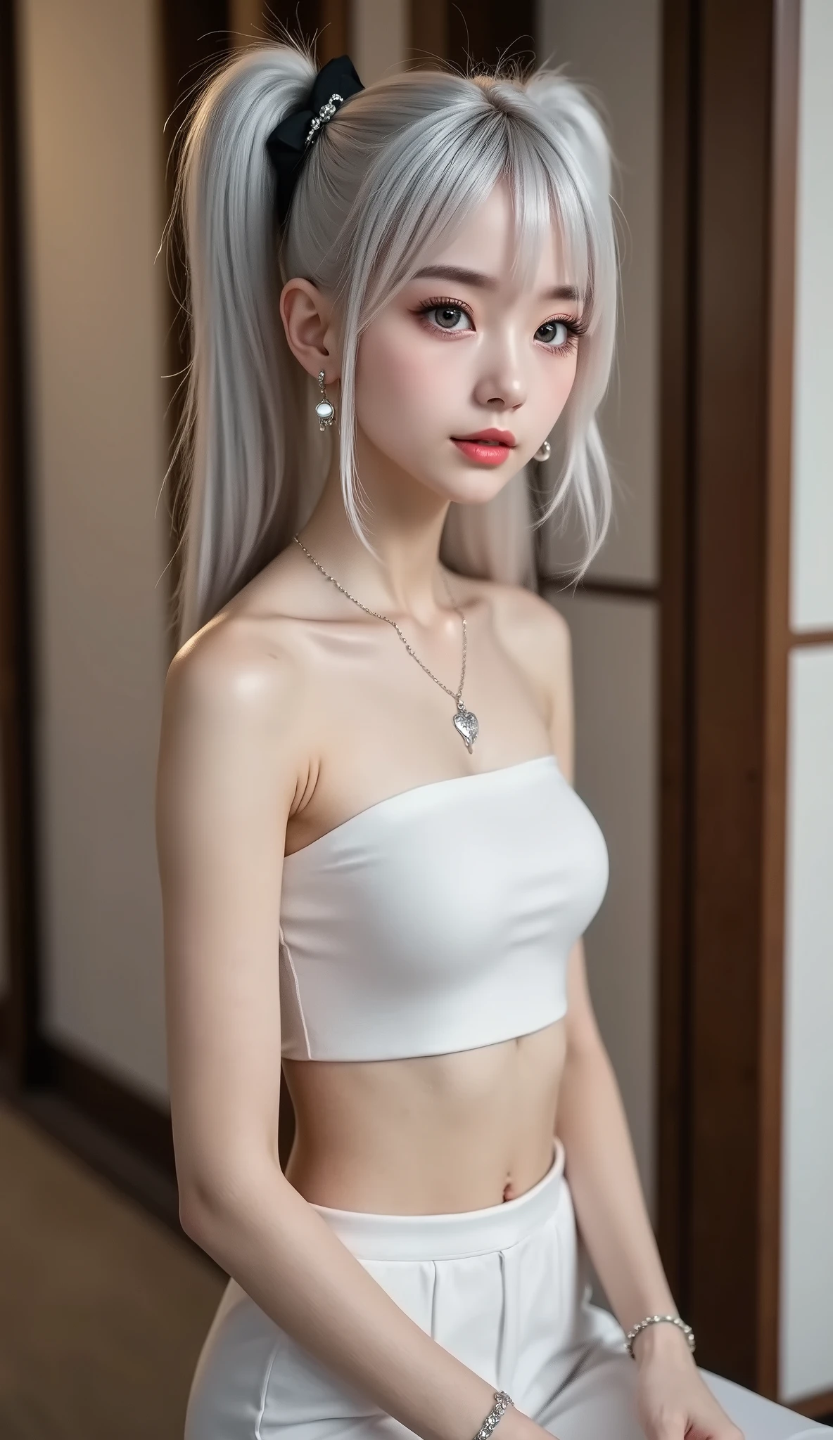 (((Baby Face, Young Face, idol face with lots of eyes,  transcendental cute face))), ((( beautiful girl naked))), Japanese, slender body line, Tight Waist,  small nice ass, Small beautiful breasts