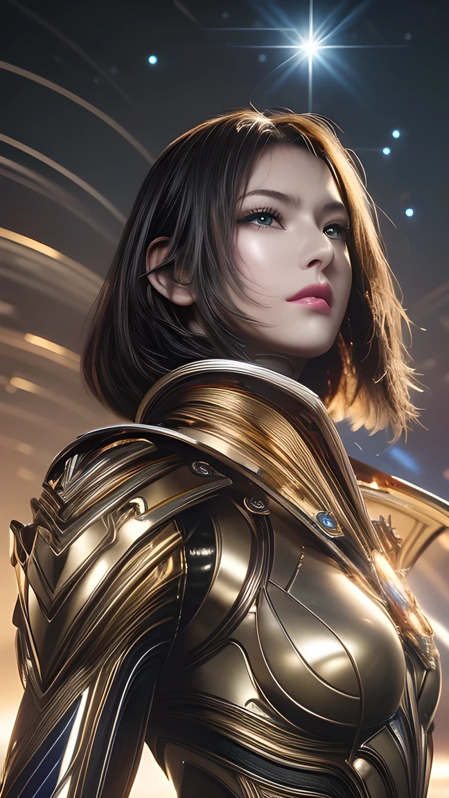 score_9, score_8_up, score_7_up, (Highest quality),(realistic,photorealistic,photo-realistic:1.37), ultra-detailed,(best quality,4k, 8k, highres, masterpiece:1.2), BREAK, A 18yo beautiful woman in futuristic clothing, Trending on cgstation, Trending on cgstation, (Portrait of a girl in the Knights of the Zodiac:1.4), blunt bangs, Cute Cyborg Girl, Perfect android girl, Portrait Astronaut Girl, Beautiful girl cyborg, (Girl wearing iridescent red and white mechanical cyber armor:1.3), Game CG, cgsociety and fenghua zhong, Beautiful Cyborg Shrine Maiden, Bioluminescence, (Yua Yaiba:0.5), (Golden eyes:1.5), Anatomically correct grip, (Sharp and long claws:1.1), erotic and sexy, black, wearing A gorgeous cape with beautifully detailed embroidery,
