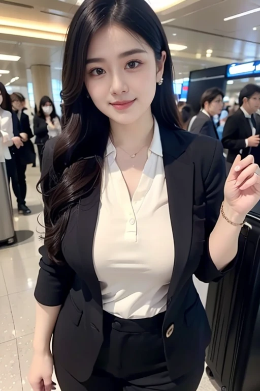 (A gorgeous beauty carrying a commuter bag takes a commemorative photo:1.2)(grin,smile:1.1)(Beautiful Sweat:1.1)(16k, RAW Photos, Highest quality, masterpiece: 1.2),(Elegant hairstyle with glossy brown hair:1.2) Super detailed, Super Resolution, (Genuine, Genuine photos: 1.37), Portraiture, High-resolution RAW color photos, Professional photos, Very detailed, 8k wallpaper, Very detailed CG Unity 8k wallpaper, Very detailed beautiful girls, Very detailed faces, ((whole body)), beautiful woman, Huge breasts,(huge boobs:1.1) (Big Boobs:1.1), beautiful  (Tight suit),high school girl, Korean Girls,(K-POP Female Idols), (Idol-class beauty)(Beautiful:1.1)(Inside the route bus)(30 years old)(Office lady outfit:1.1)(Commuting photos:1.2)gal,japanese gal(Commuting Photos:1.1)(from side)