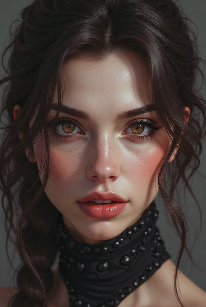 (best quality, hyperdetailed photography:1.2), beautiful lady, freckles, dark makeup, soft light, head and breast portrait, cover, (detailed beautiful face, detail skin texture, ultra-detailed body:1.1) sexy vampire girl, snoopy breast, perfect breast,