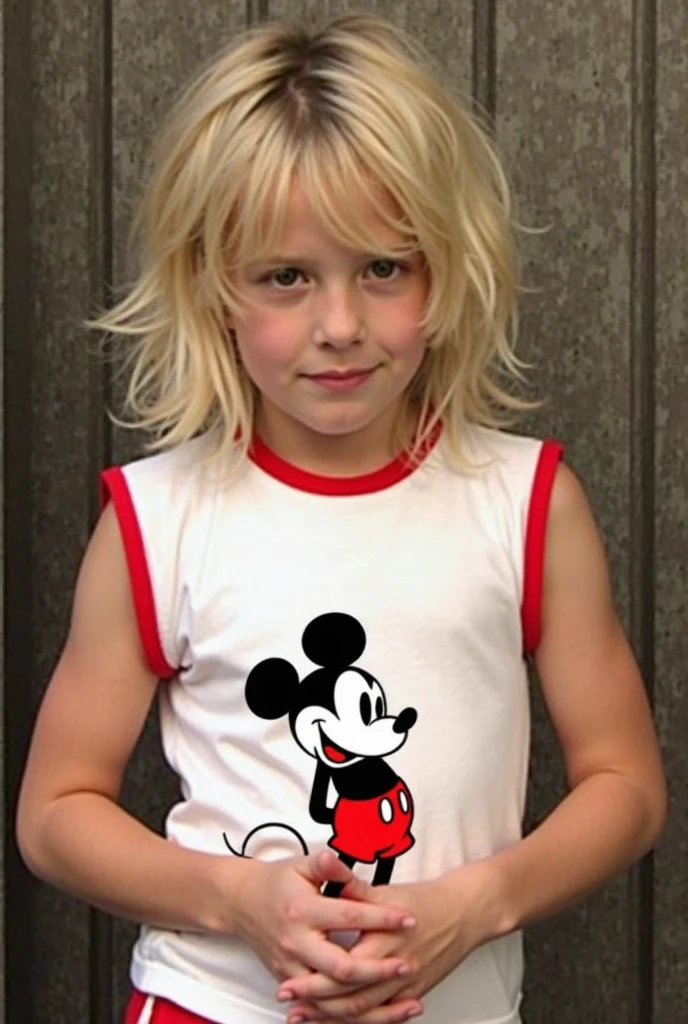 Bart Simpson em um estilo realista Na foto, 1 Bart Simpson, de 8 anos, is transformed into a human with an uncanny resemblance. He's got a skewer head, cabelo loiro dourado que fica alto, refletindo sua natureza travessa. Bart's eyes are a vibrant shade of blue, animado e cheio de energia. Sua pele tem uma tez clara, with a scattering of freckles across the cheeks and nose. Bart's smile is mischievous, apresentando um conjunto de dentes perfeitamente alinhados. He's lean, athletic build, Exuding an air of confidence and adventure. Bart is dressed in his signature outfit, consistindo de uma camiseta azul brilhante com um vermelho-laranja "B" estampado nele, emparelhado com shorts azuis que chegam logo acima de seus joelhos. Rounding out her look are a pair of worn-out ones, white sneakers. With his playful expression and witty demeanor, Bart embodies the essence of youthful exuberance and a constant thirst for fun and excitement in his human form.