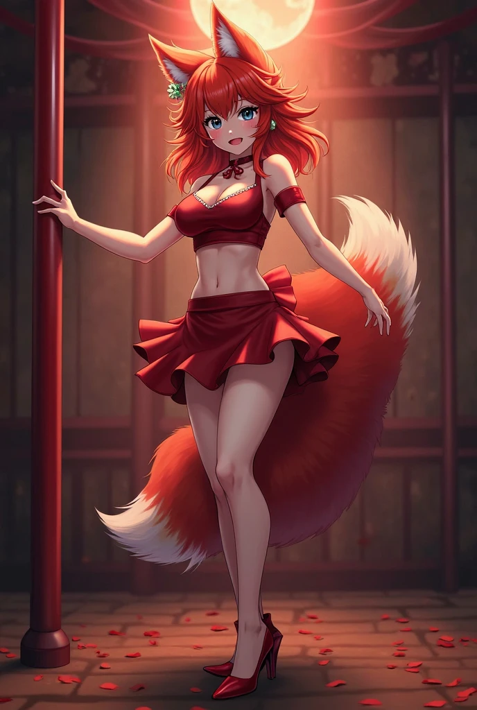 red panda in a swimsuit, with a cigarette