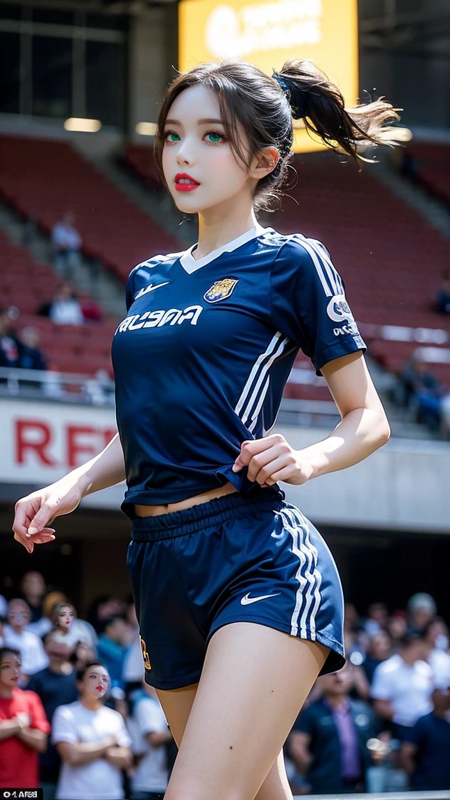 (((First Person))),(((Perfect ???????, carefully drawn limbs with perfect joints and no excess or deformities))),(((The grandstands are filled with spectators))),The enthusiastic crowd roars,(((A beautiful soccer ball player with outstanding style is dribbling seriously with furrowed eyebrows on the field of a soccer stadium filled with enthusiastic spectators.))),(((The soccer uniform with a short sleeve collar and a large number on the back, with the shirt tucked into the leggings, and the running leggings uniform are clean.々Shii,Wearing soccer cleats))),(((Capture the powerful moment of sprinting after a soccer ball in a full-body snapshot))),Speed,body幹の強い低い姿勢,Speed,(Capture the essence of the movement and the moment of the play),((The audience roars at the wonderful play of a beautiful soccer ball player wearing a red uniform and shorts on a white background), She dodges the enemies trying to stop her.,((真剣な眼差しでサッカーゴールにドリブルからシュートする瞬間の動きの本質を捉えた4K full-body shot from the front)),Rushing forward like a rabbit,All in one,Gritting teeth,腕でbodyのバランスを取る,(Skin Dentition:1.5),Realistic and realistic,(masterpiece:1.5),(((Sports concept art))),Intricate details,Highly detailed and realistic,Octane Rendering,4K,Sports Real Engine,Dynamic pose, Highest quality,High resolution,(Realistic Face:1.1),(Surreal:1.1), ((full_body)),((Expressing the dynamism that emanates from the whole body)),(((He has a slim, muscular body with well-trained legs and a slim waist, making him look like a coke bottle.))),(4K full-body shot from the front),(Shiny skin:1.2),(((Hairstyle))),(((Perfect hands))),(Highly detailed background),((整備された美Shii芝が張られたピッチに観客で一杯のスタジアムの背景が壮観)),A crucible of cheers and excitement,((Beauty condensed in 1girl)),((光を蓄えた美Shii瞳)),(Shiho wearing a necklace),(((滴る大量の汗が眩Shii))),(Short bob fluttering in the wind),casting ,((Dramatic beauty)),披写界深度の深い美Shiiボケ,4K,Gothic,4K Digital SLR Camera,Fujifilm XT3 style,(Saiharu Body),(Delicate eyes and face),Professional Perspective,素晴らShiiディテール,(1girl condenses exceptional beauty),繊細でHigh noseを持つ美Shii顔,High nose, Clear chestnut eyes that glorify the light, Glossy red lips, light makeup,