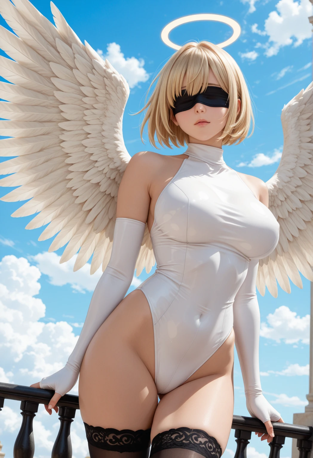 night、moon、Above the Clouds、Two-winged angel、Blue Eyes、Big Tits、stockings、Blonde、Short Hair、Very beautiful、Eastern European idols、Voluptuous、Sexual climax