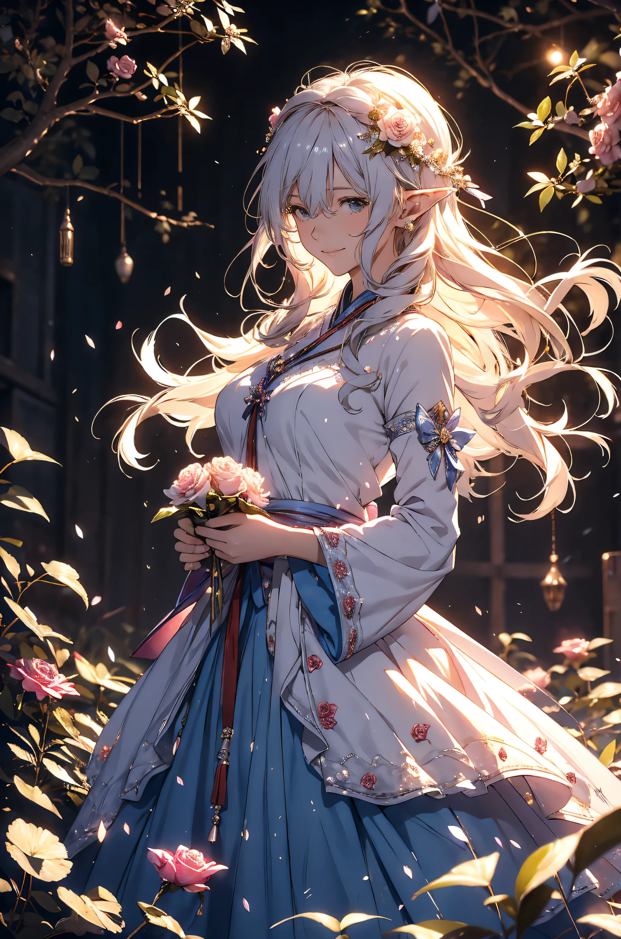 best quality エロティシズム!mystical 、(cowboy shot ) エルフ1 WOMAN cute smile!smile! gentle gaze , beautiful 、elf ears、 胸囲130 美しい beautiful skin 、sexy、 美しい胸の肌!beautiful太もも、スラリとしたモデル体型、ミニスカート music Healing simple lawn composition fantasy world、昼の青空、森 西洋ファンタジー 風に flower、 beautiful Green grass Beautiful Rose Hedge flower pot Many kinds of flowers Mr..々flower butterfly々 cherry blossoms、cherry blossoms舞い散る、
Keep it simple beautiful brilliance 、long silver hair、The strongest beautiful decorative flower白 dress、 calm atmosphere 、 petals、 open 、 Beautiful young body 、 big 、beautiful skin, 、beautiful brilliance, high definition depiction , Realistic Fantasy Romanticism ,, ultimate beauty moving!high resolution,