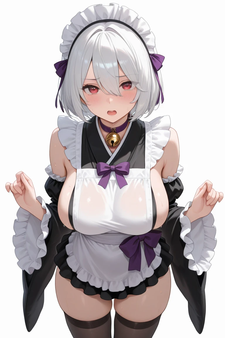(from above:1.2),a girl , purple color hair、Purplish pink eyes that dreamers desire, (Blonde hair) , small stature, Colossal tits, Lori, (masutepiece:1.2, Best Quality), (finely detailed beautiful eye: 1.2), (beautifull detailed face), (perky chest:1.1), (pointed chest:1.0), (cakes magazine cover:1.3)，(Best Illumination, extremely delicate and beautiful), sexy pose,make a cocktail , in a bar counter, ((Cinematic Light)), Dramatic light, (Pale white background:1.5), Short bob hair（1:3）、Ultra Contrast、Braid a little around the ears, White long dress、only has 5 fingers、Her pussy is visible through the white thong、Wet pants、You can see inside your underwear、full of sweat、mocking look、diaper、nffsw,Arms crossed、grab the arm、Shoot from above:1.2,Best Quality、Large breastuscular pussy、Pubic hair,high-level image quality、hightquality、8K,perfect hand、5 fingers、finger pin、Perfect Finger、T back,noise cut、bullet hand、Her hair color should have been a brighter purple.The skirt part is also carefully expressed..、Purple skirt、the skirt is floating in the wind、Dark purple panties、thin Pubic hair ,(with sparkling eyes and a contagious smile),open mouth, highest quality, high resolution,Real World, Natural light,perfect Natural light, Looking at Viewer,
