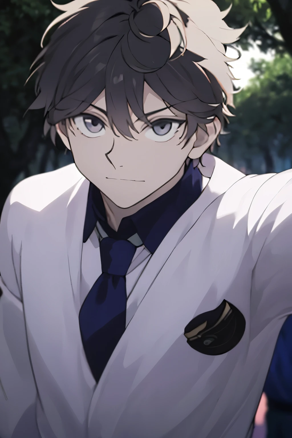 beautiful face. The appearance and body of Touji Fushiguro. dark hair. hazelnut-colored eyes. Full Moon in the Sky. forest background. disheveled hair. wind-blown hair for a 27-year-old young man. A 27-year-old young man with a relaxed body. Fushiguro Touji Illustration. stylish suit burgundy suit black shirt. English suit. suit. tie. tie를 잡고 있는 4k. 고화질. HDR. accurate. elaborate. masterpiece . tear point under left eye. outer point above the right chest. Symmetrical detailed fingers. guy. 180cm 80kg