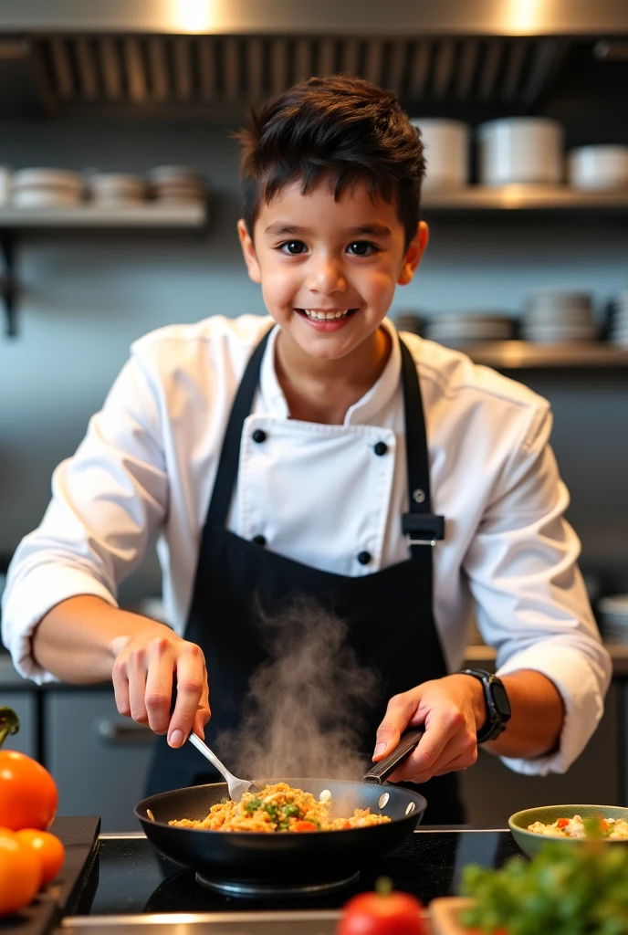 menino, na cozinha, a noite[Jacob Trembley|Noah Saia|Iain Armitage], altamente detalhado, fotografia de estilo realista