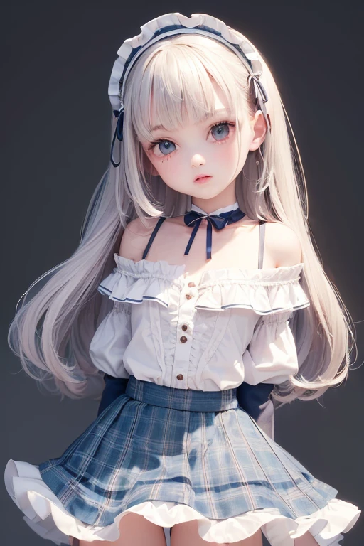 (No background), ((cute)), (Gray Hair), (Braid),