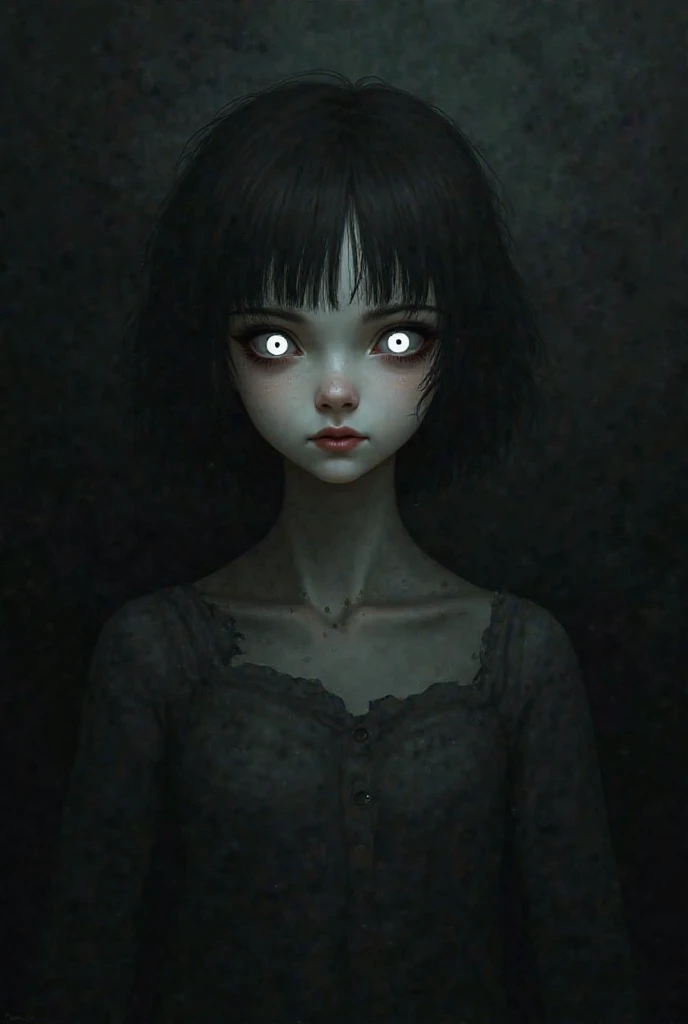 The Red Queen is a evilness,appearence a teenage girl hologram((portrait: 1 girl))angry expression, pixar style, Dark, Negative, twisted, weird, (Big super-detailed eyes, Children's doll eyes), dark makeup under the eyes, mysterious background,Emma Watson, But Tim Burton,red wine dress with collar