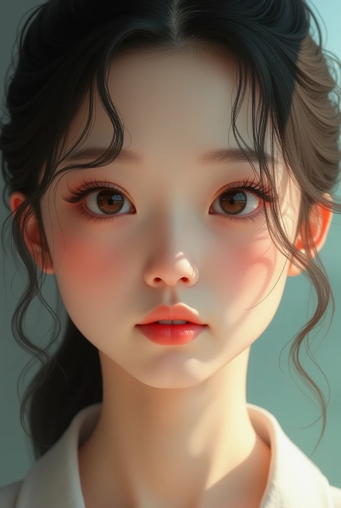 Hyper-realistic portrait of a Japanese girl, elegant and sophisticated, close-up, shallow depth of field, soft lighting, high resolution, accurate representation, unique, creative, well-lit, clear details, Canon EOS R5, 85mm lens, f/1.2, refined, well-composed, unique pose, neutral color tones, intricate details, natural beauty