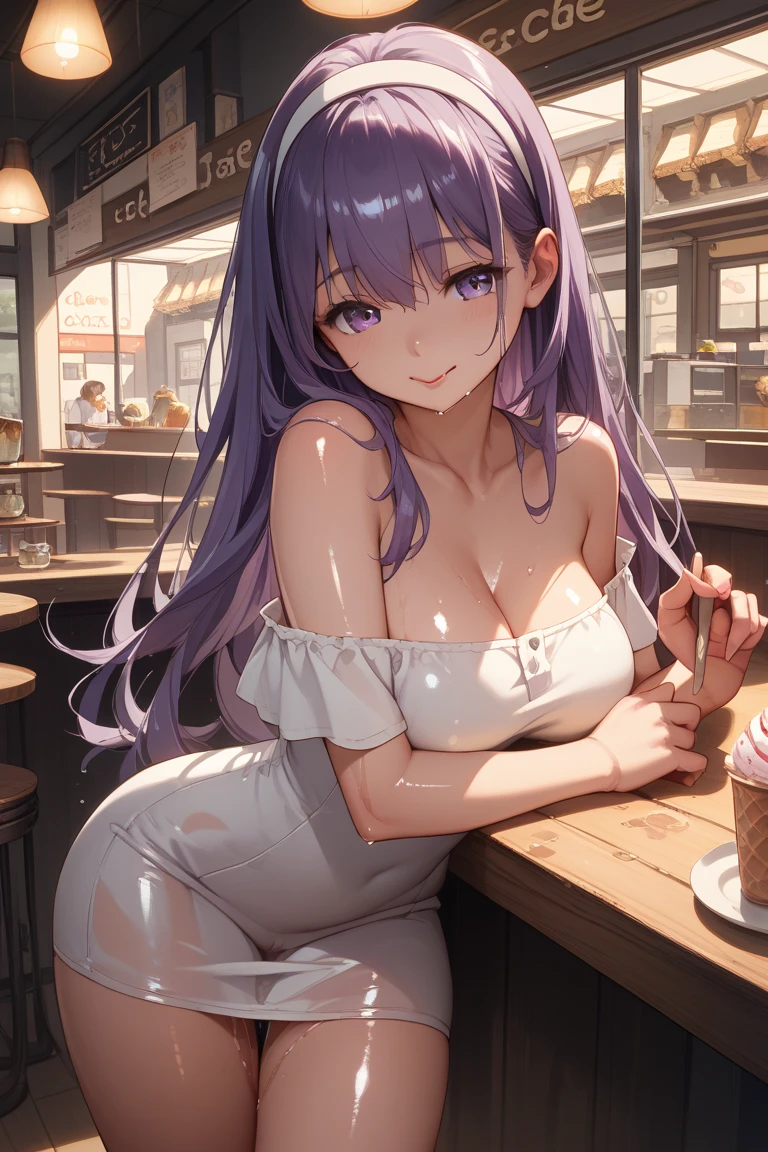 masterpiece,Highest quality,Super quality,maid Cafe,Serve customers completely naked,,Nipples,Pussy,Dark hair color,Bright atmosphere