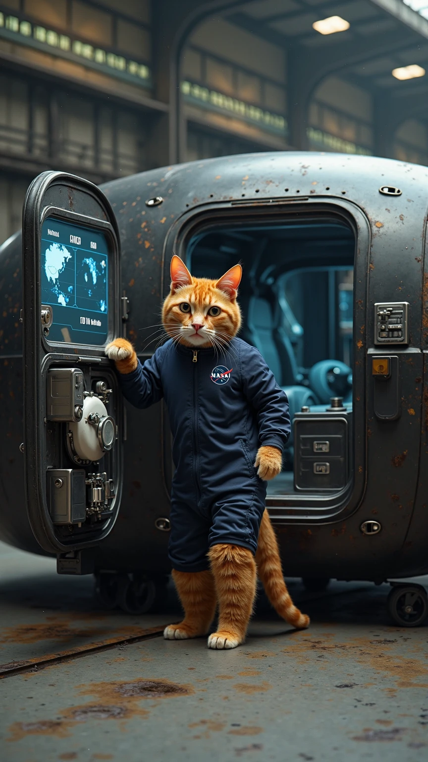 Whiskers was about to turn away when he heard a noise. He looked up and saw a door opening in the spaceship. A human stepped out of the door. The human was wearing a spacesuit, and he had a helmet on.

The human saw Whiskers and smiled. "Hello," he said. "My name is John. What's your name?"

"Whiskers," the cat said.

"It's nice to meet you, Whiskers," John said. "What are you doing here?"

"I was curious about your spaceship," Whiskers said.

"I'm glad you're curious," John said. "This is a spaceship from another planet. I'm on a mission to explore the galaxy."

"That's amazing," Whiskers said. "Can I come with you?"

"Of course," John said. "I'd be happy to have you." --auto