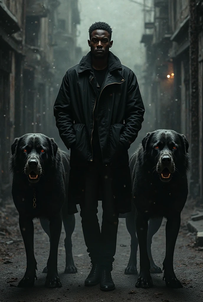 Create a scary image with headless dogs