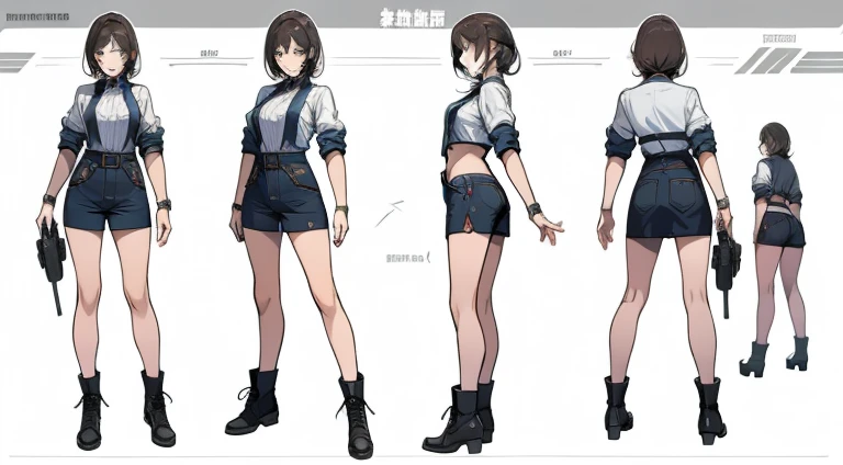 Female original character action reference sheet adoptable,
