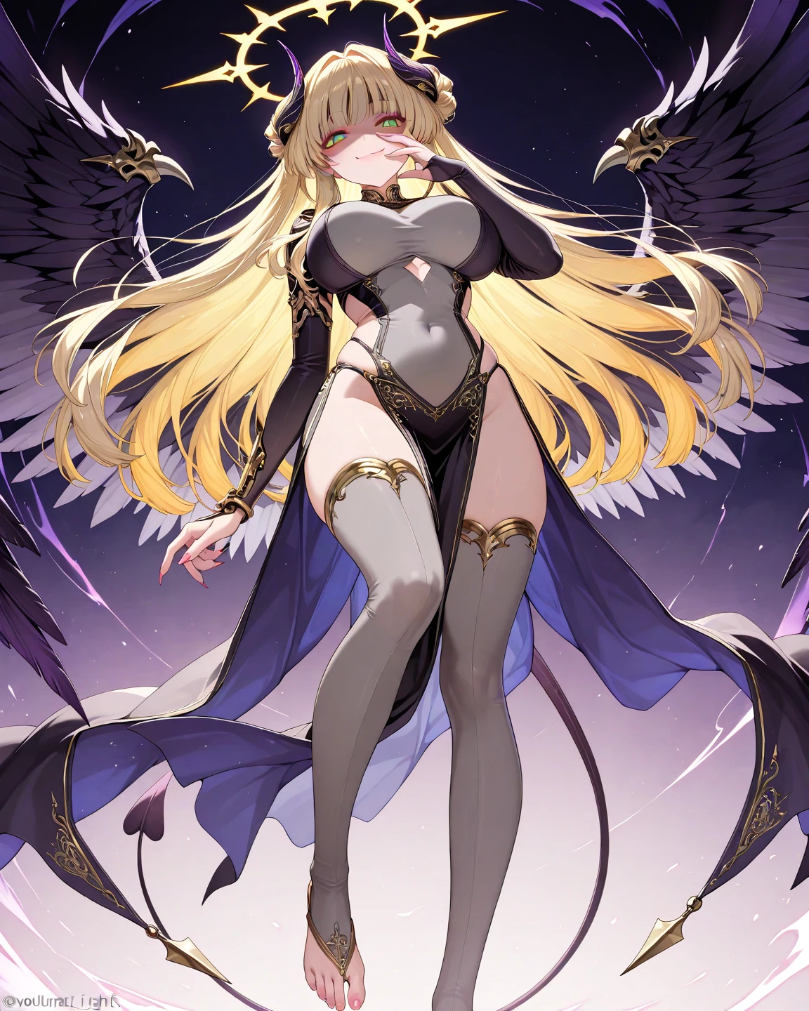 ((Highest quality)), ((masterpiece)), (detailed), （Perfect Face）、The woman is a dark queen with a black inverted crescent moon mark on her forehead, wearing a gorgeous, glittering black Gothic Victorian dress, a black veil, and a black see-through cape, as well as luxurious jeweled accessories.、The man is Demand, the dignified, evil, and powerful silver-haired demon king.、The Demon King of the Black Moon and the Dark Queen of the Black Moon having sex and making love、The woman is Black Serenity, the noble dark queen of the Black Moon clan and has blonde hair.２The woman with long hair tied up is Princess Serenity、The woman embraces the strong and evil demon king, kisses him as a vow, takes off her underwear in the temple of the black moon, joins their genitals, and has sex in the missionary position, with the man ejaculating a large amount from his genitals.、A large amount of semen oozing out of the joined genitals、The woman is a dark queen with a black inverted crescent moon mark on her forehead, wearing a gorgeous, glittering black Gothic Victorian dress, a black veil, and a black see-through cape, as well as luxurious jeweled accessories.で幸せそうな表情の漆黒のプリンセスセレニティで恋する乙女の表情、A woman and a strong, evil demon king man are embracing the dark bride woman, kissing her vows and getting married.、The man is a strong and evil demon king who embraces the woman, kisses her in oath, and has sex with her in the Temple of the Black Moon.、A couple having sex in love