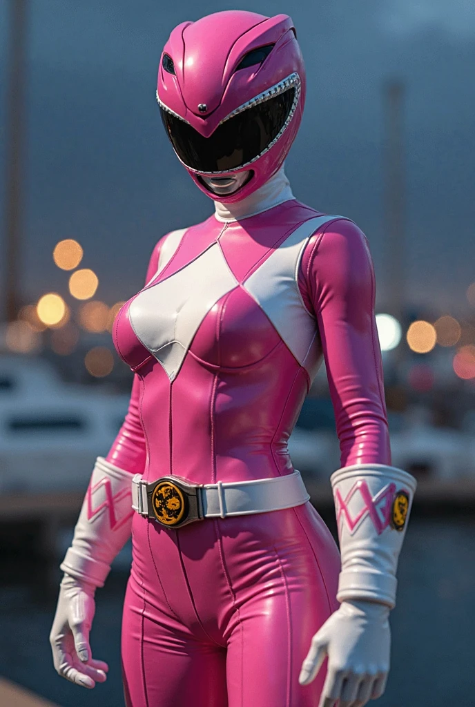 (best image quality:1.2), (super high resolution:1.2), (fidelity:1.4), 1 woman, 18 year-old, ((Cute face)), despair, f/2.8, 135mm, Nikon, masterpiece, anatomically correct, high details, best quality, HD, 4K, 8k, (pink ranger suit)