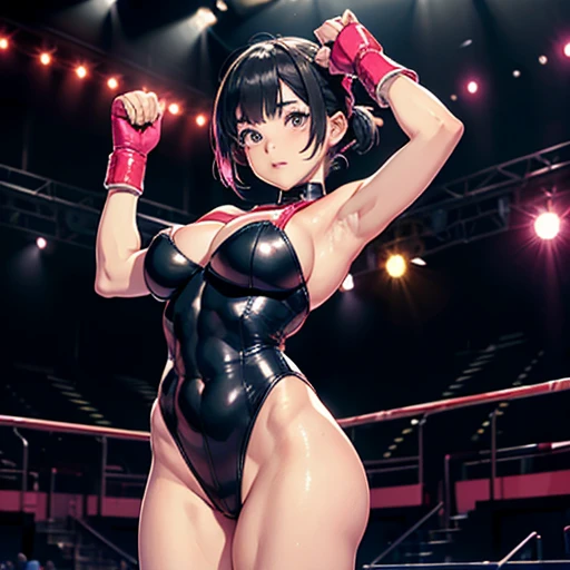 ((Dirty face)), Masterpiece、Highest quality、highest quality、woman、1 person、Dark brown hair、Brown eyes、smile、Embarrassing、blush、vapor、Flat Chest、Erect nipples、(((cameltow:1.4)))、latex、Long gloves、High neck competitive swimsuit、High leg、Black socks、Brown Loafers、(((Squat:1.3)))、(((Open the crotch wide from side to side)))、((Showing your crotch to the audience:1.3))、((Arms behind head))、((Shooting from the front:1.3))、(((Shooting from the front of the body)))、Daytime poolside、