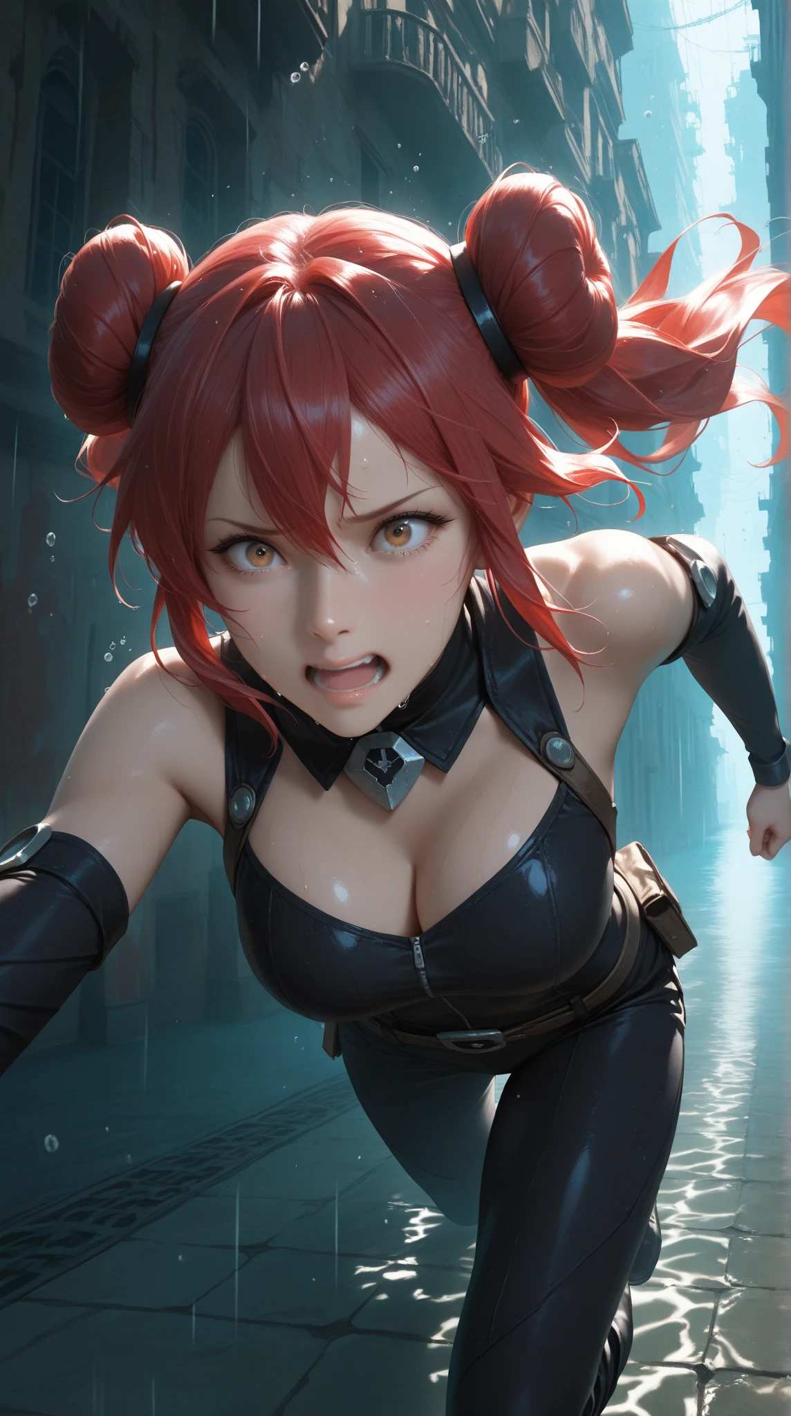 ((One woman))(( perky breasts, thick thighs, )) smiling , ((orange bra and lace shorts))(() ((oily skin, oily body, skin))woman, standing, ((, different , seductive Poses, sexy)) ((single colour background)) ((on all four, crawling on knees)) ((pov from side))