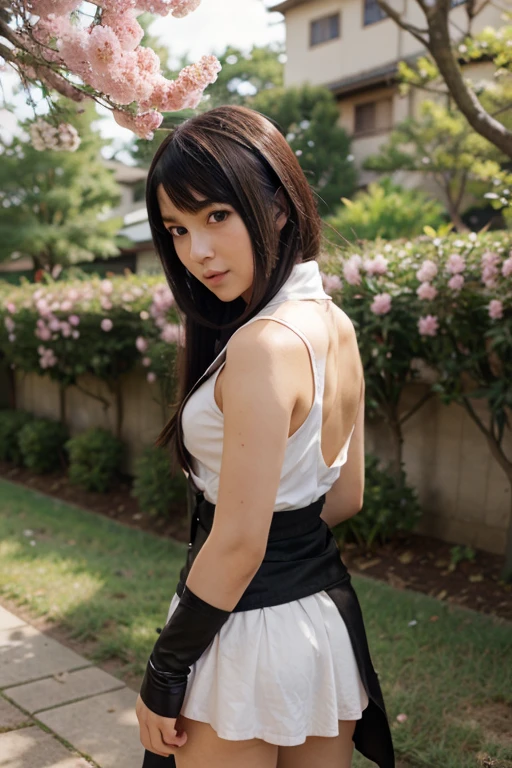 Santa cosplay, anime style, beautiful girl, chest emphasis, miniskirt, armpits visible, excessive exposure, blushing