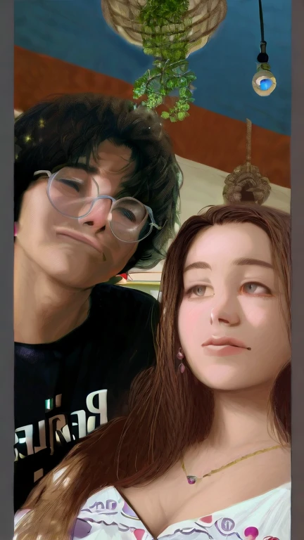 There are three people posing for a photo together in a room, (two men and a woman), around 1 9 years old, anime version, highly intricate detailed, light and shadow effects, intricate, highly detailed, digital painting, station art, concept art, smooth, sharp focus, illustration, advanced digital anime art, atmospheric lighting, detailed face, 8k, hq, ArtStation