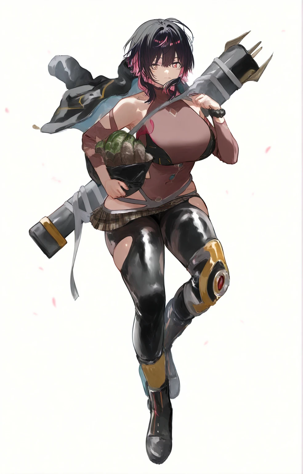 masterpiece, best quality, ultra-detailed, Potrait of beautiful , (chubby), (plump), (sexly), (Breasts), (Plump), (overweight), (Gray Hair), ((Saggy breasts)), (red eyes), (tan), ((thick)), (Smelly body), (Sweaty body), (calm), (belly button), (fullbody)