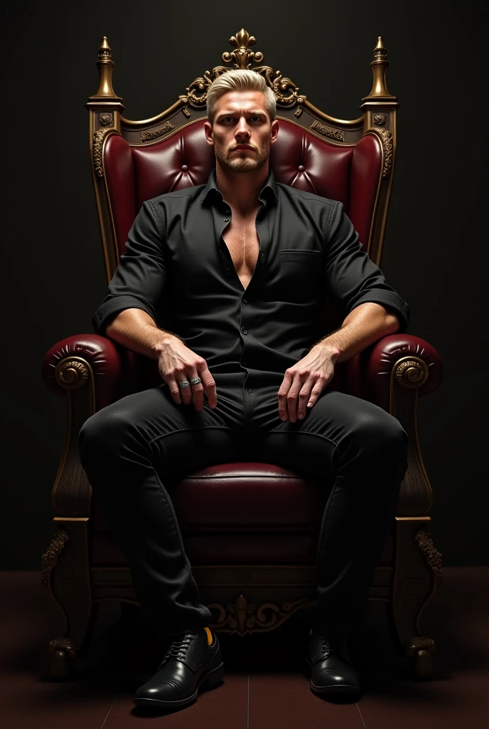 Saul Canelo Alvarez sitting on a throne 