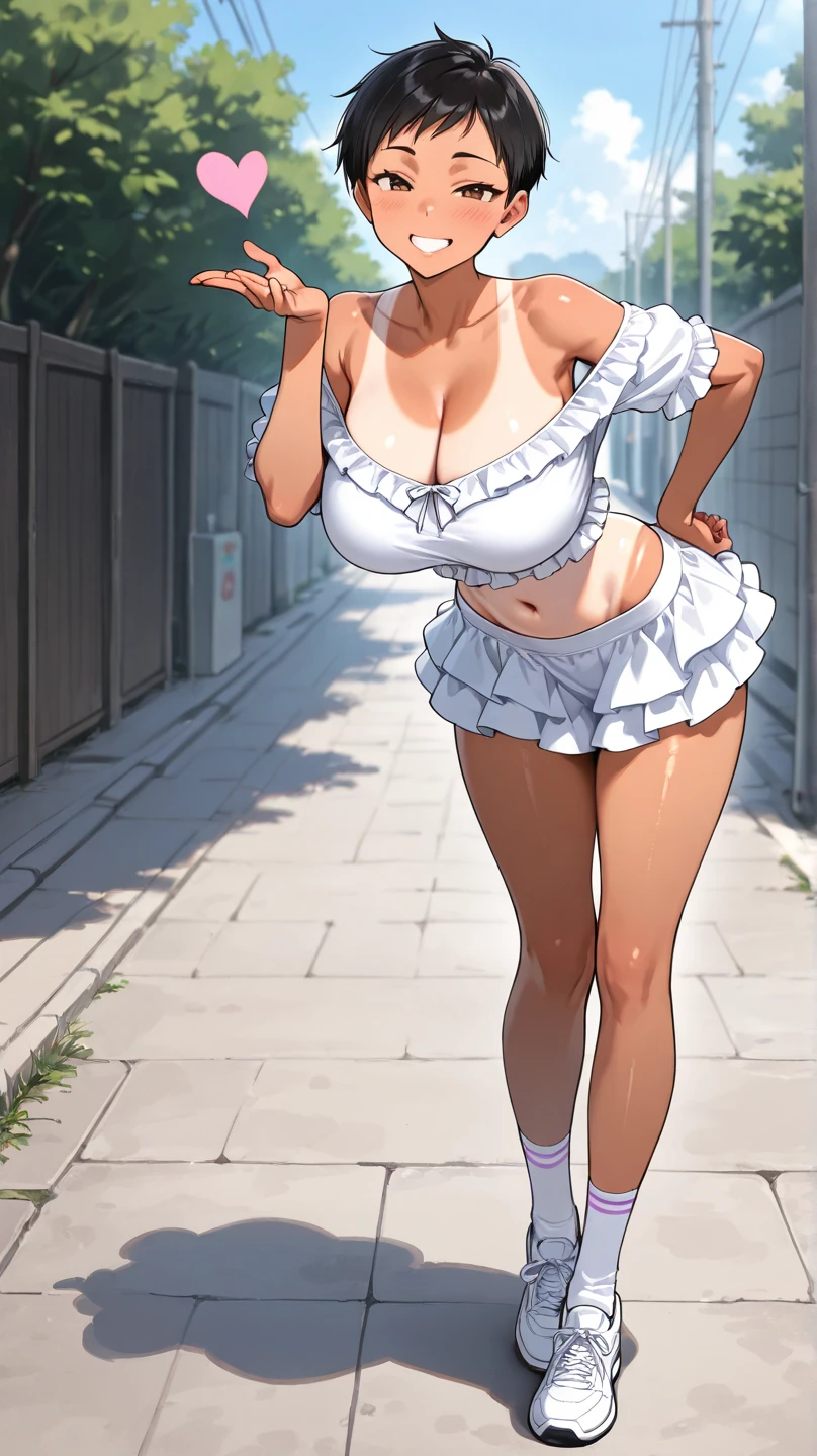 (((masterpiece))),fuyumi itadori, Anime girl characters, 1girl, solo, looking at viewer, medium hair, black hair,Yellowstone eyes, cleavage, bigger breasts, open mouth, collarbone,Not wearing clothes,Naked, tall girl, horny, big ass, beautiful face,Charming, anime visual of a cute girl, screenshot from the anime film, & her expression is solemn, ahegao face, in the anime film, in an anime, anime visual of a young woman, she has a cute expressive face, still from anime, perfect breast, smile face, tall girl,nude, full body, All bodies visible, tall girl, perfect pose, Showing the crotch,showing her pussy