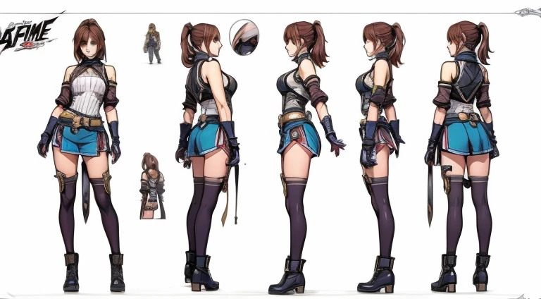 Female original character action reference sheet adoptable,