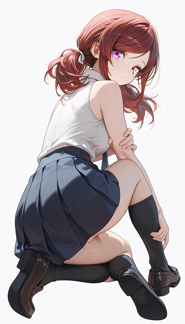 ((best quality, masterpiece:1.3, 8K)), (detailed), highly detailed face and skin texture, detailed eyes, full body, outdoor, daytime, summer, (slender body:1.1), 1girl, (solo), (18+ years old), white skin, bright lips, worried, embarrassed, panicking, long hair, preppy outfit, medium breast, (jeans pants), (((wetting herself:1.8))), desperation:1.2,