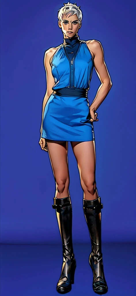 Photo Quality, (Best Picture Quality:1.6), HDR,Realistic,Dense,High Resolution,night scene, 1Woman,fully clothed, Wearing headset, Ebony Skin,Smiling,Solo,Thick Lips,Pink Lipstick,Long Eyelashes,Pink Eyeshadow,Golden Ratio Body,High Waist,((Long Legs:1.(2))),F-Cup Bust,Slim waist,wide hips,big ass,(narrow face),jewelry,miscellaneous,((police uniform,police cap,short blue skirt:1.3)),silver hair,curly hair,short hair, Standing on street, moonlight, dynamic pose, ((full body shot:1.1))