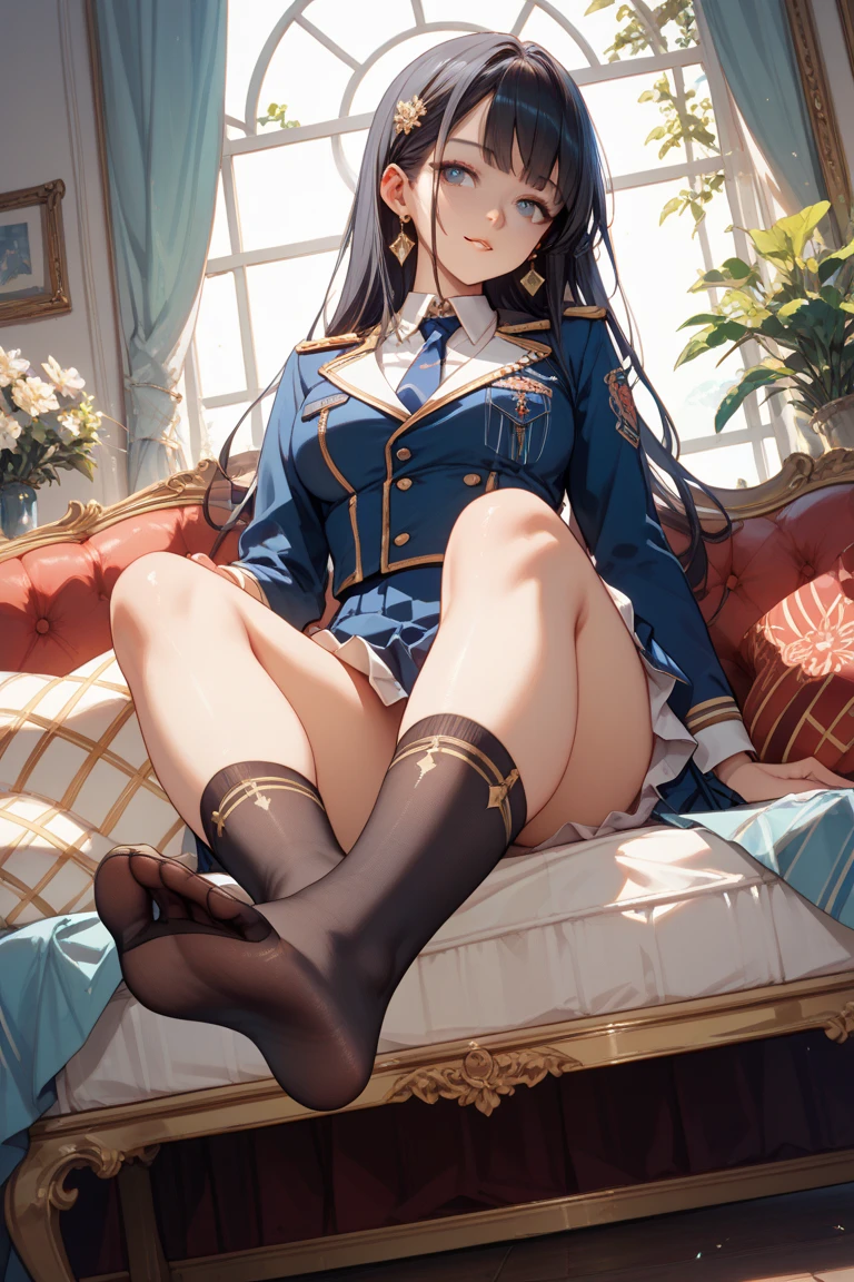 (masterpiece, best quality), intricate details,
1girl, c41t, uniform exposed, 1girl, casual clothing, intricate detail , sexy pose , 9:16 , beautiful thighs , Caitlyn Kiramman , beautiful feet , big cup size , white socks , legs up , visible panties , white stockings