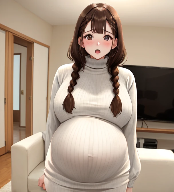 hyperpregnant woman
