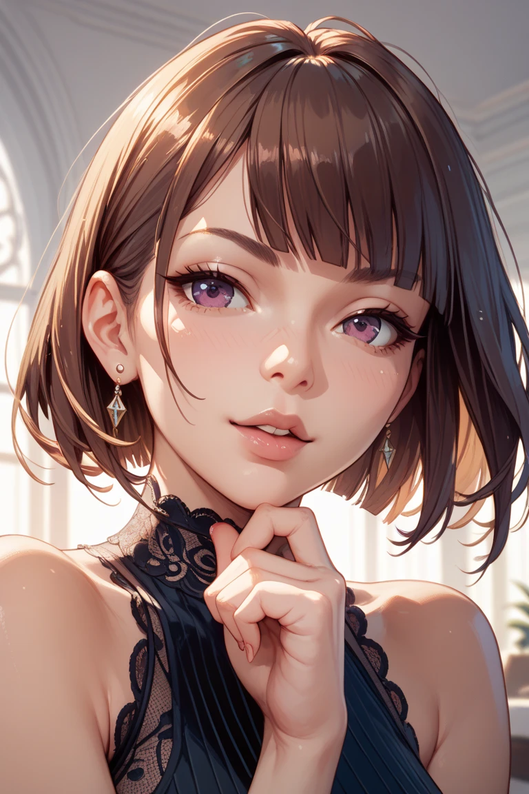 (((masterpiece, best quality, ultra highres, 1 girl, solo, no background))), super detailed skin and face and eyes and finger, beautiful japanese woman, flat breasts:1.5, skinny, light brown hair, very short pixie hair, pixie haircut, cowboy shot, white background, 2D anime, boyish, Various clothes, Various poses, Various expressions, Please draw the entire character within the frame, ensuring that the head, arms and legs are not cut off, with the character positioned centrally, female genitals visible through tight clothing,