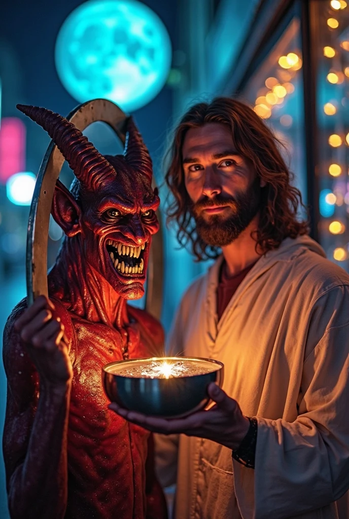 Juses taking  selfie with demon