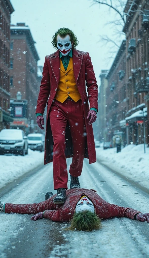 cinematic photo , <lora:quiron_Chritsmas_v1_lora:0.77> ChristmasQuiron style, Christmas, Christmas tree, Christmas decorations,  Christmas style, Christmas spirit, best quality, ultra detailed, 8k, mysterious, (Olivia Munn) as  The Joker (DC Comics): The Joker's colorful suit, wild green hair, and maniacal grin make him an iconic and recognizable character for cosplay., . 35mm photograph, film, bokeh, professional, 4k, highly detailed
