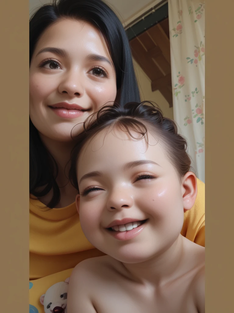 30 year old mother and 10 year old daughter、facial、Covered in semen、((A lot of semen))、supermarket、