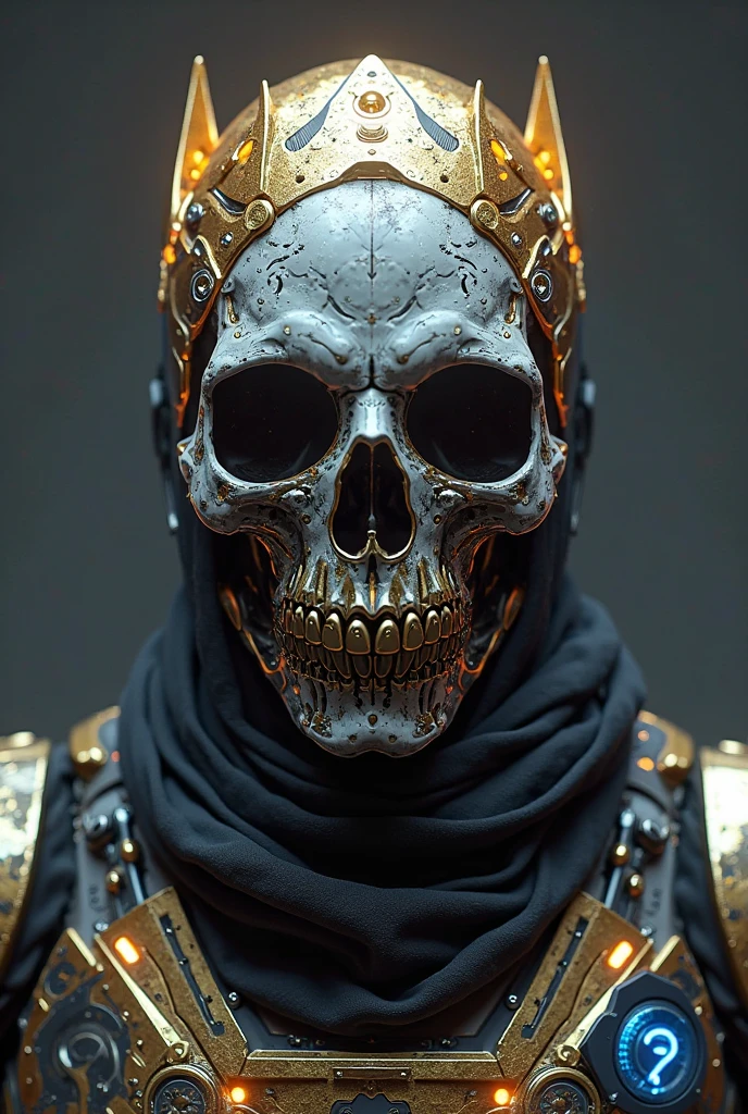 helmet, samurai cyberpunk, (scull:1.1), masterpiece,high quality