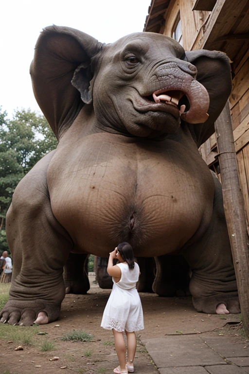 masterpiece, high quality, realistic, detailed background, (((elephant, dog))), (feral), (((wide hips))), ((((dog under elephant, dog deepthroat equine penis, side view, oral, huge balls, elephant standing on top of dog deepthroat, standing, on table)))), (masterpiece), best quality, 4k, 2k, ((((feral, duo, anal, deepthroat)))), (((((dog, feral, oral, dog oral cum, dog on back, dog open mouth )))))