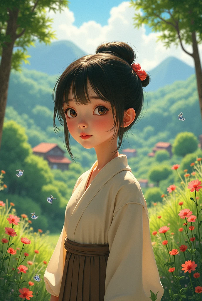 Imagina a Ranma-chan en un momento de calma en medio de un campo de cerezos en flor.. ella esta en su forma femenina, con su largo cabello rojo que fluye atrapando la suave brisa. His eyes express a mix of determination and serenity as he prepares for a martial arts training session.... Cherry petals dance around., creando un suave, Ethereal environment. Tu postura es segura, pero relajado, reflejando su habilidad como luchadora. Los colores son vibrantes y ricos., con suaves tonos de rosa y verde para el paisaje, resaltando la belleza natural del entorno. Sunlight filtering through the leaves of the trees adds a sense of warmth and tranquility to the scene... Make sure to capture the subtle details of Ranma-chan&#39;s face., highlighting their unique characteristics, maintaining a sense of realism and depth.. This work of art should evoke a feeling of calm and power., mostrando a Ranma-chan en su elemento mientras se conecta con la naturaleza y su propia fuerza interior.