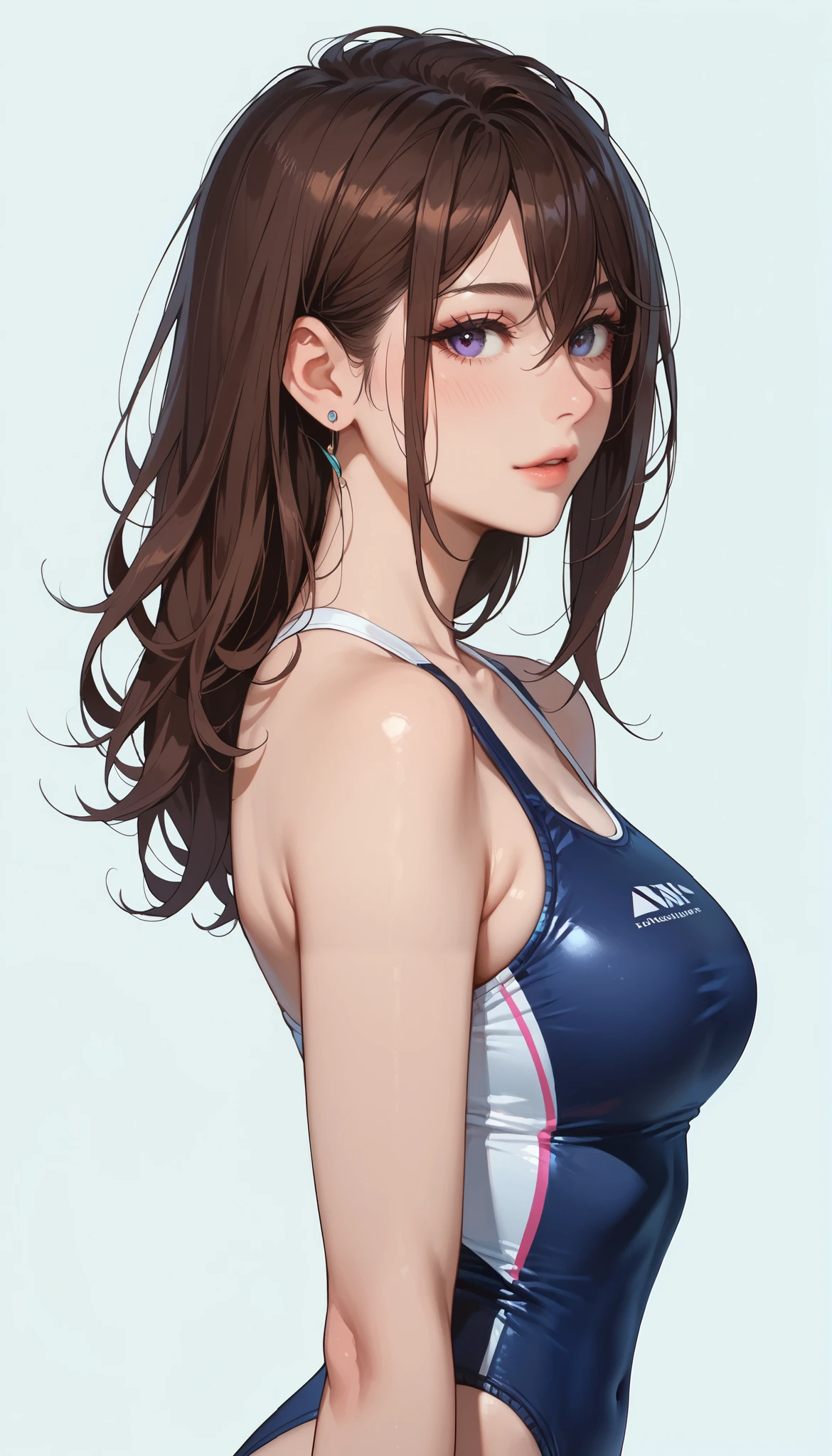 Female College、cute、Put a big penis inside from the side of a competitive swimsuit