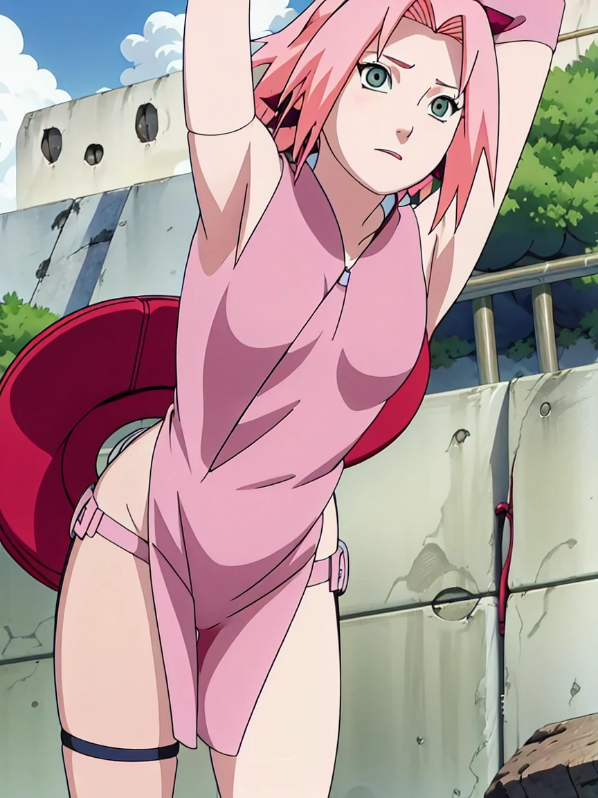Sakura Haruno is charming,((( bare,wide hips,abdomen,sexy ,sleep,Behind the bed,IPST, naked,Torn shirt,full body,sleep, provoking,open shirt,nipple))), cool colors, (sexually aroused),((full body))
