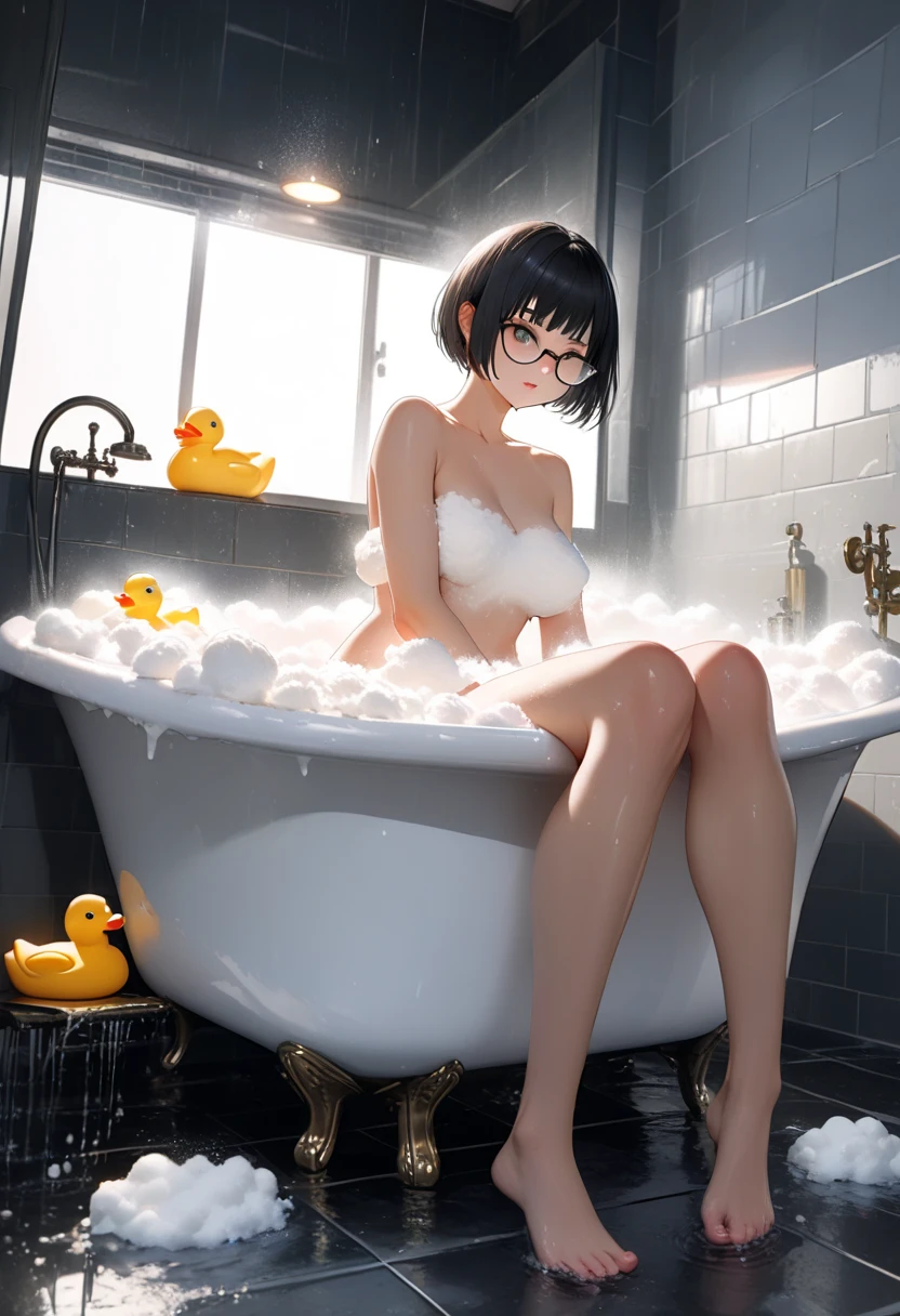 Marie rose (TCr3ws:1), ของ marie rose, (big laughter:1.3), (Focus on faces in photography style, (Very detailed CG unity 8k wallpaper.), complicated, Highly detailed, Sharp focus, Amazing, โฟโตเร่alistic painting art by midjourney and greg rutkowski , (Next to the tub), (wear a hat:1.1), (naked with details:1.2), (Dynamic Post:1.2),(close cleavage:1.1), (see full body)