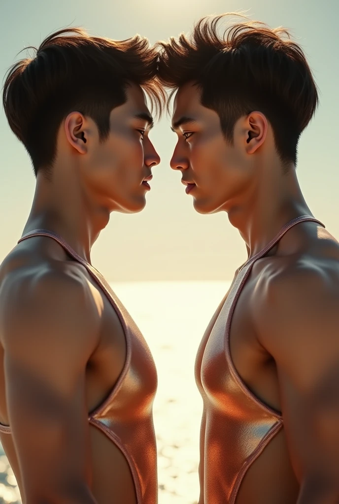 create 18 years old Myanmar muscular boy and muscular boy , they make love each other , in sunset background, ultra details, ultra realistic,
UHD