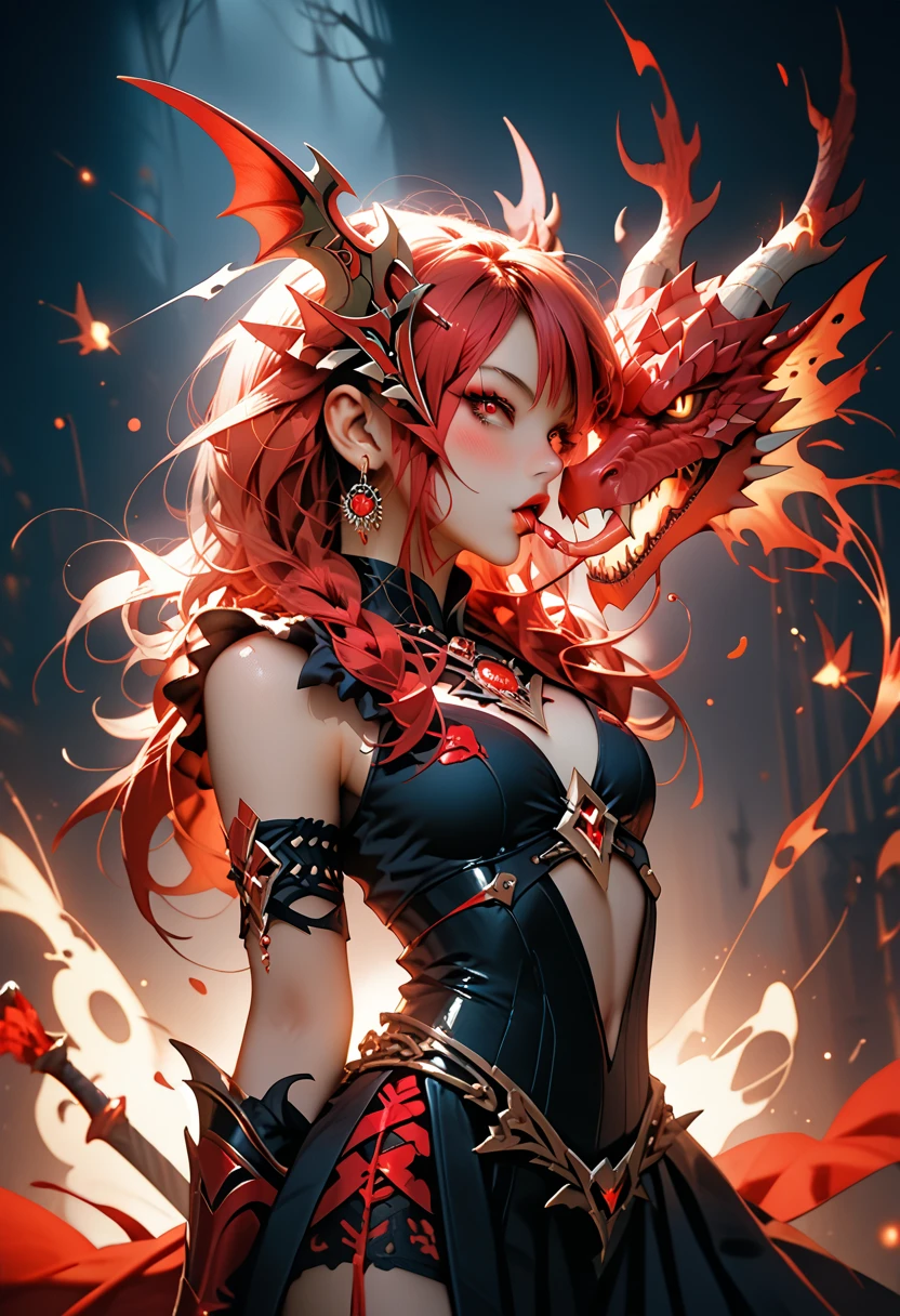 Anime character with dragon head and blowing fire on background, Anime art wallpaper 8k, badass anime 8 K, anime style 4 k, by Yang J, 4 k manga wallpaper, anime art wallpaper 4k, anime art wallpaper 4k, dragon in the background, Dragon Girl Portrait, anime wallpaper 4 k, anime wallpaper 4k, anime epic artwork