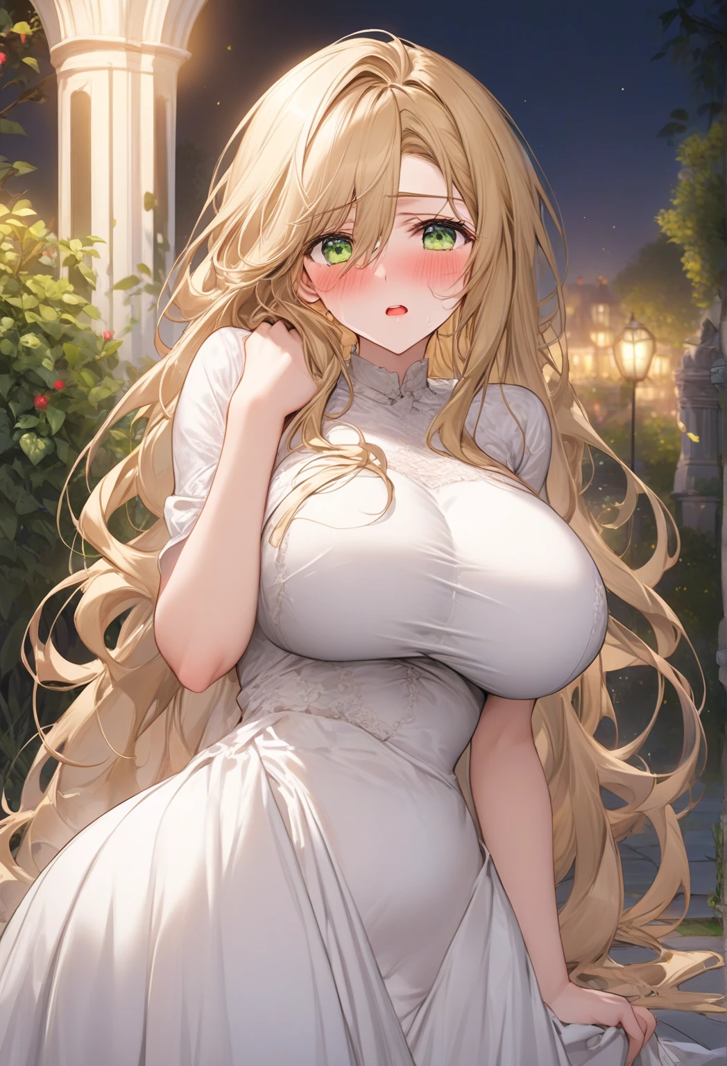 (masterpiece, best quality: 1.2), high resolution, high quality, girl, cute , big boobs, sexy long dress random, orange very long hair, red eyes,, looking at viewer, ,